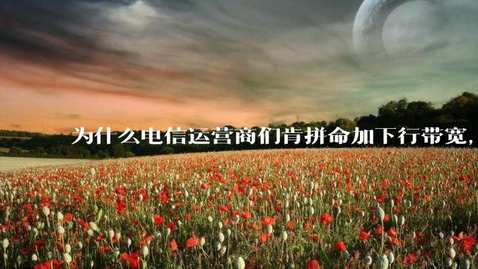 为什么电信运营商们肯拼命加下行带宽，却对上行严防死守?